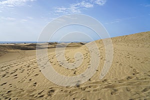 Sand dunes of Maspalomas and Playa del Ingles at Gran Canaria, Spain