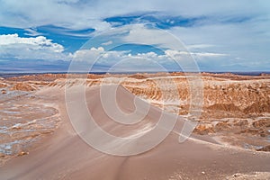 Sand Dunes at the Moon Valley in the Atacama Desert, Chile, South America