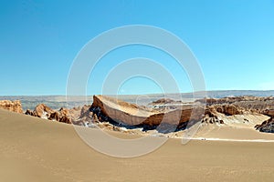 Sand dunes in Moon Valley Valle de la Luna, Atacama Desert, Chile