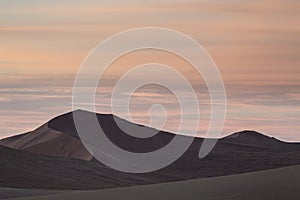 Sand dunes at sunset