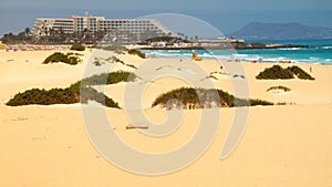 Sand dunes near Corralejo, Fuerteventura, Spain