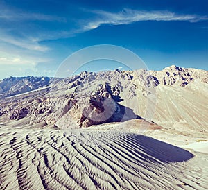 Sand dunes. Nubra valley, Ladakh, India photo