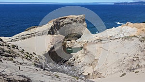 Sand dunes and ocean view