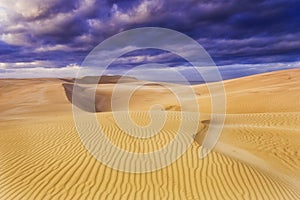 Sand Dunes Rise clouds Sea