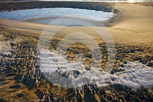 Sand dunes on river coast