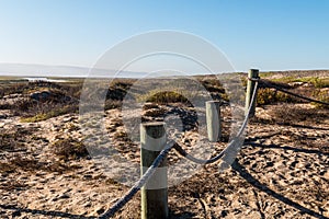 Sand Dunes and Rope Border at Tijuana River Estuarine