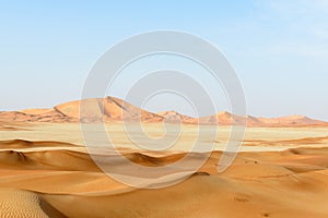 Sand dunes in Rub al-Khali desert (Oman) photo