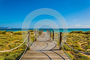 Sand dunes at Sa Canova playa virgen, Mallorca, Spain