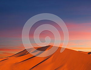 Sand dunes in Sahara desert