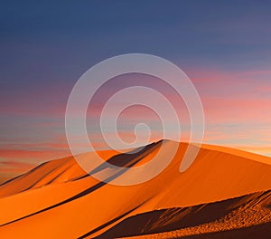 Sand dunes in Sahara desert in Africa