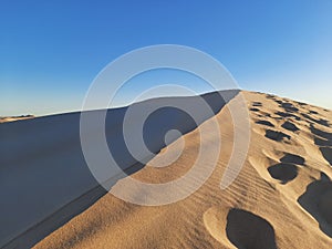 Sand dunes in sahara desert of Algeria