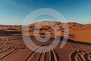 Sand dunes in the Sahara Desert, Merzouga, Morocco