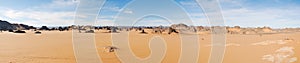 Sand dunes in Sahara desert panorama, Libya