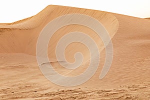 Sand dunes at sunset along the western coast of the Baja peninsula