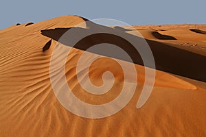 Sand dunes in the Wahiba Sands desert in Oman