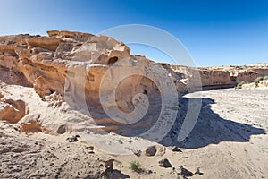 sand escarpments in encantados ravine in the north of Fuerteventura photo