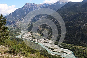 Sand extraction along the Durance River, Hautes Alpes, France