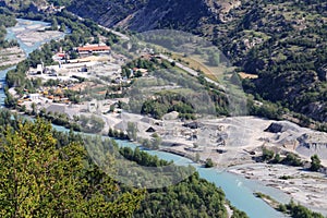 Sand extraction along the french Durance River, Hautes Alpes