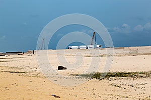 Sand filling of a local beach in Lekki, Lagos Nigeria