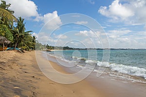 Sand and fishing boats on the beach. photo