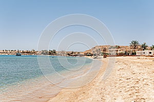 sand in the foreground of the beach in Egyptian resort of Sharm el Sheikh