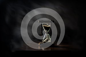 Sand glass, hour glass, minute glass. Time goes by. Passing, time out, runs off.