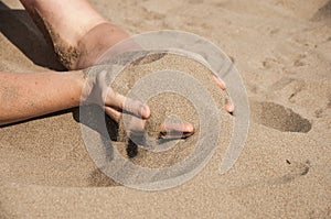 sand in hands