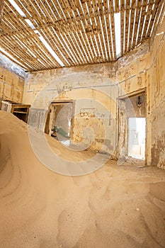 Sand has invaded and taken over these rooms in Kolmanskoppe