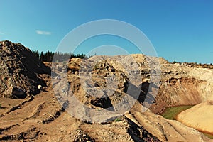 Sand hills in the sand quarry