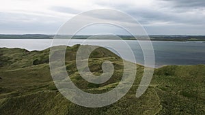 Sand Hills, Tramore, Waterford, Ireland. One of the largest dunes in Europe. Drone Aereal footage