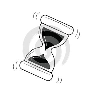 Sand hourglass line icon, time management vector illustration