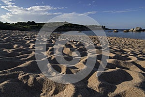 Sand of La Licciola Beach in Sardinia