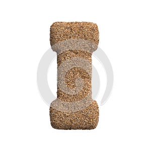Sand letter I - Capital 3d beach font - Holidays, travel or ocean concepts