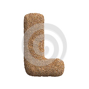 Sand letter L - Capital 3d beach font - Holidays, travel or ocean concepts