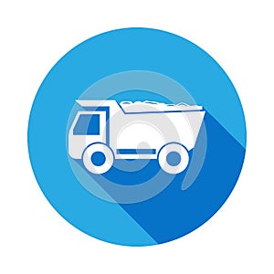sand machine icon with long shadow. Elements of constraction icon with long shadow. Signs and symbols collection icon with long sh