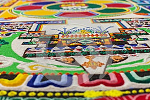 Sand mandala close up.