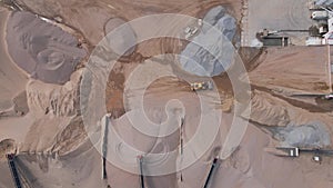 Sand mining factory, aerial view