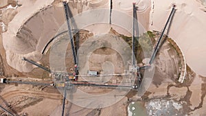 Sand mining factory, aerial view