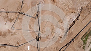 Sand mining factory, aerial view