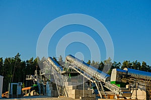 Sand mining.Industrial equipment for sand mining.Equipment for extracting sand is situated.