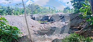 sand mining on the progo river, yogyakarta