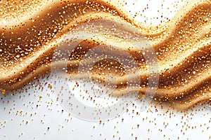 Sand particles on white background, simple, minimalistic, ized, flat design, sand wave effect, top view, no shadows, no refle