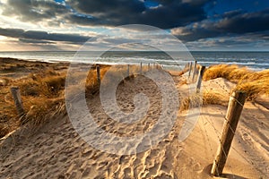 Sand path to North sea beach