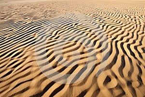 sand patterning caused by wind erosion in the desert