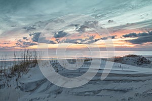 Sand Patterns and Dunes at Sunrise on Pea Island NC