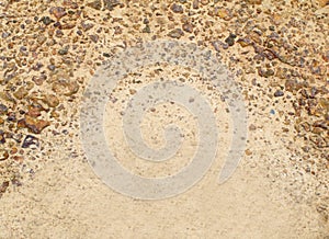 Sand, pebble and stone on floor for background