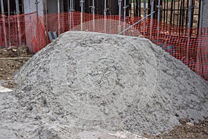 Sand pile at the a construction site