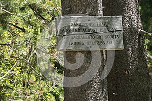 Sand Pond Trail sign, Boy Scout troops honored