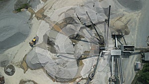 Sand Quarry Excavator Aerial View