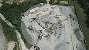 Sand Quarry Excavator Aerial View
